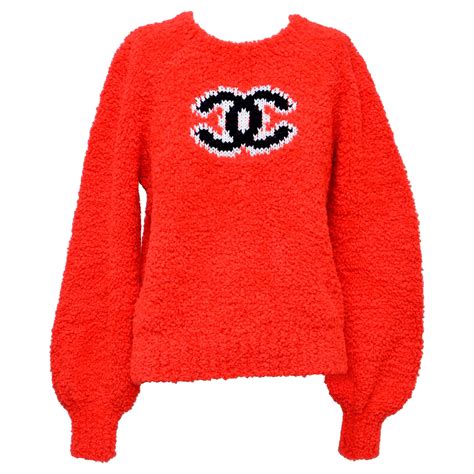 chanel red teddy sweater|Chanel leather cardigan.